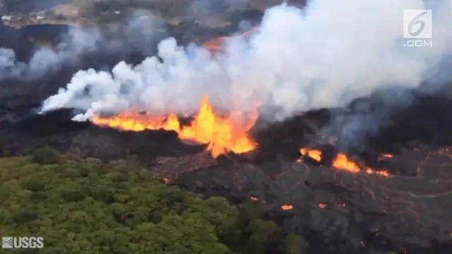 Gunung berapi Kilauea kembali menyemburkan lava panas ke permukaan.