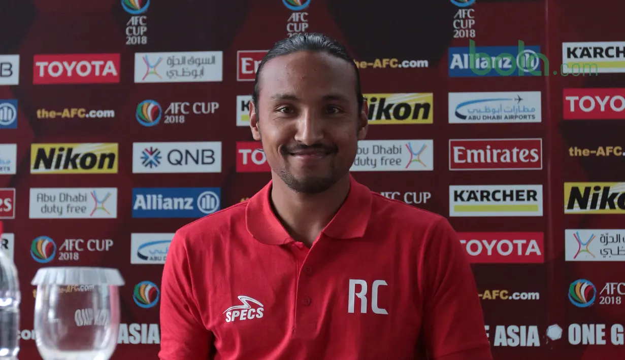 Pemain Persija Jakarta, Rohit Chand hadir pada press conference Piala AFC 2018 di Hotel Grandika, Jakarta, (13/3/2018). Persija akan melawan Song Lam Nghe AN FC. (Bola.com/Nick Hanoatubun)