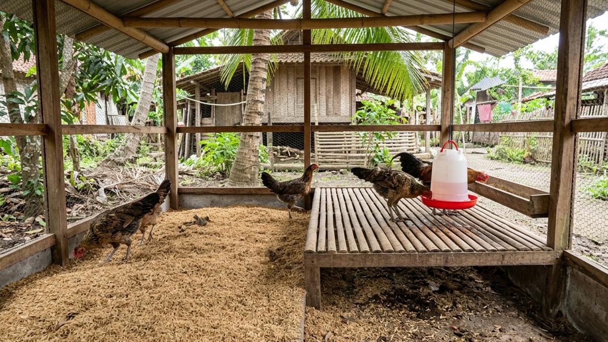 7 Kandang Ayam Alas Sekam Padi Sistem Litter, Anti Bau dan Hemat Pakan