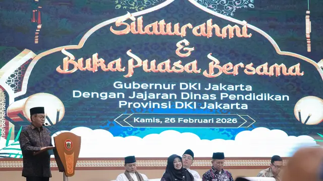 Gubernur DKI Jakarta Pramono Anung di Kantor Dinas Pendidikan DKI Jakarta, Setiabudi, Jakarta Selatan, Kamis (26/2/2026).