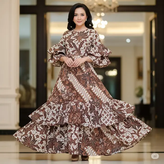 Dress Maxi Ruffle Penuh