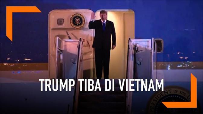 VIDEO: Donald Trump Tiba di Vietnam Siap Temui Kim Jong-un