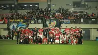Perjuangan Madura United di ajang AFC Challenge League mendapatkan dukungan penuh dari berbagai elemen suporter di Taiwan, mulai dari The Jakmania, Viking, Aremania, hingga Bonek. (Dok. Madura United)