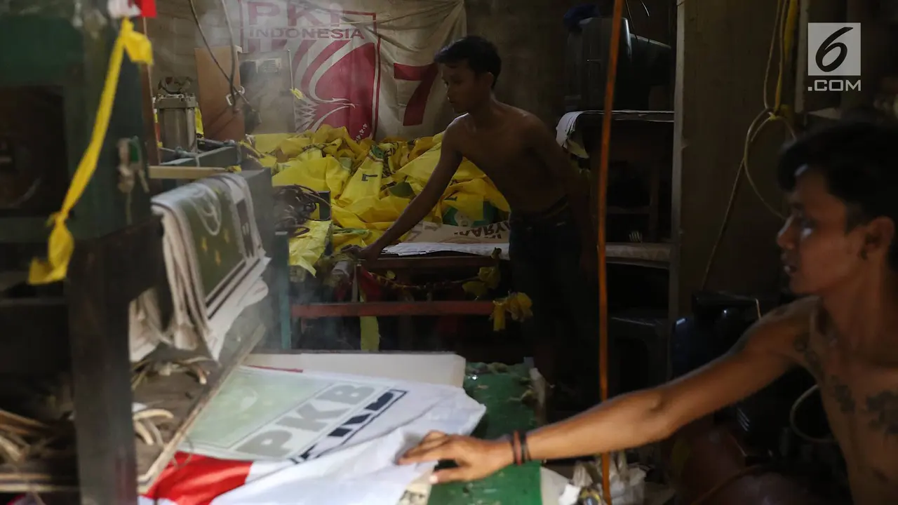 Jelang Pilpres 2019, Produksi Atribut Partai Meningkat Pesat