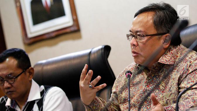 Menteri Negara PPN/Ka Bappenas Bambang Brodjonegoro saat menjadi pembicara dalam diskusi bertema 