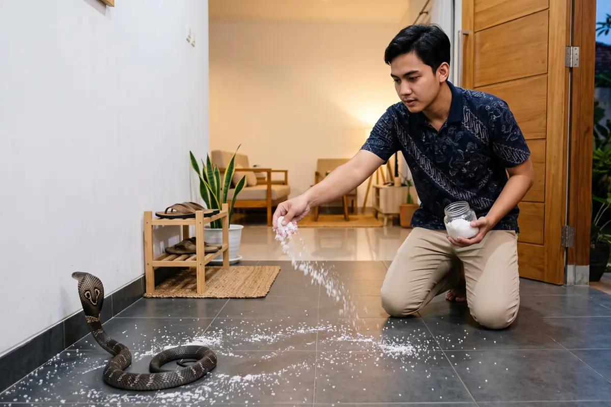 apakah garam bisa mengusir ular (AI Generated)