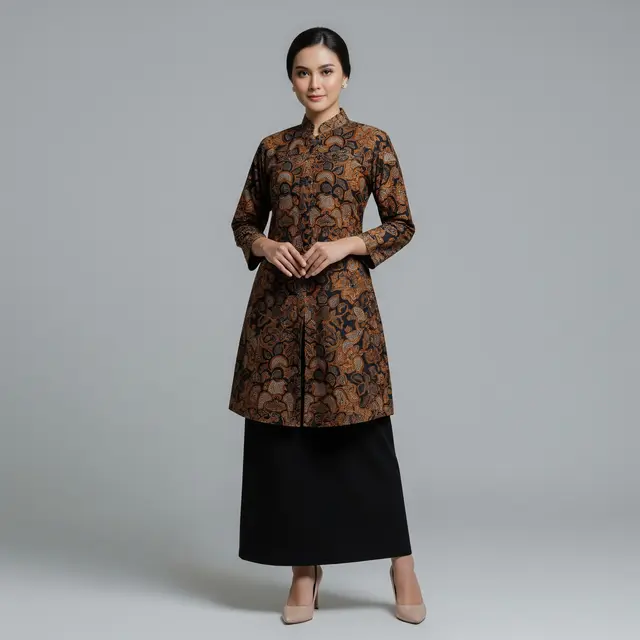 Model Atasan Batik Wanita Elegan Tunik