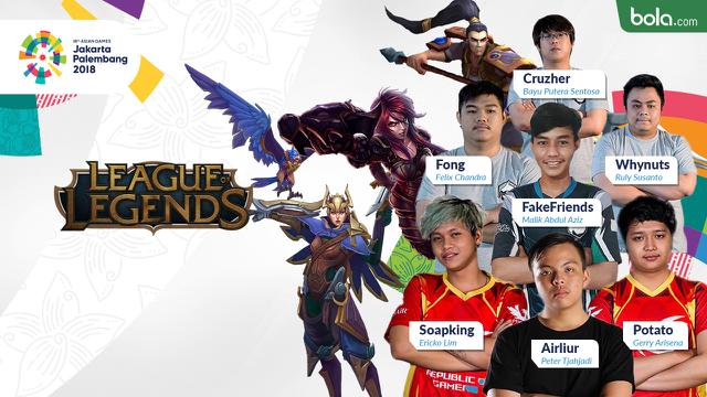 Pelatih dan Atlet League of Legends Indonesia di Asian Games 2018