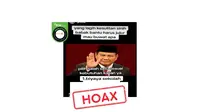 Cek fakta Prabowo bagikan bantuan dengan daftar melalui WA.