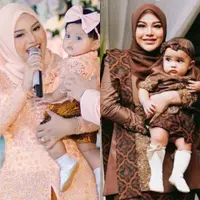 Lihat di sini beberapa potret beda gaya kebaya Aurel Hermansyah saat Tedak Siten Ameena dan Azura.