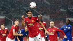 Striker asal Uruguay ini terlibat dalam 20 gol pada 35 penampilannya bersama Manchester United di seluruh kompetisi musim ini. (Michael Regan/Pool via AP)