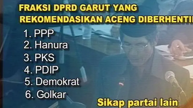 Seluruh Fraksi Usul Pemecatan Bupati Aceng