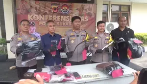 Polres Sukabumi amankan belasan ABH dalam kasus duel gladiator geng kampung tewaskan satu pelajar (Liputan6.com/Fira Syahrin).