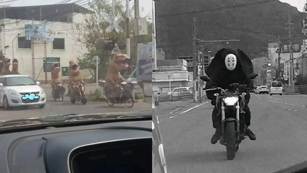6 Kostum Pengendara Motor Ini Unik, Jadi Pusat Perhatian di Jalan Raya