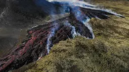 Letusan terjadi di lembah tak berpenghuni di dekat gunung Litli-Hrútur, sekitar 30 kilometer (19 mil) barat daya ibu kota, Reykjavik. (AFP/Kristinn Magnusson/Iceland Out)