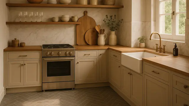 Inspirasi Desain Dapur Lantai Motif Kayu
