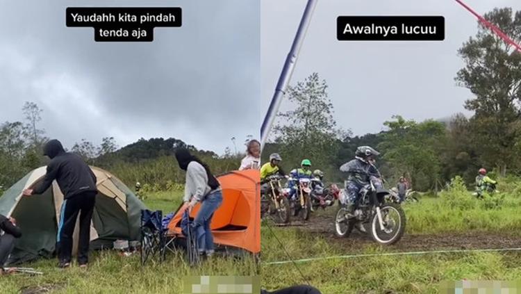 Niat Healing di Ranca Upas Gagal Total, Tenda Kena Cipratan Lumpur Para Pengendara Motor Trail