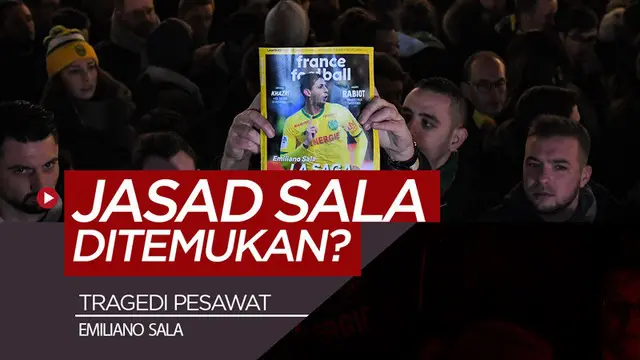 Berita video penemuan sebuah jasad dari pesawat yang membawa striker Cardiff City, Emiliano Sala, yang jatuh di perairan saat perjalanan dari Prancis ke Wales.