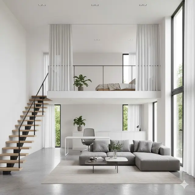 Rumah Mezzanine dengan Konsep Terbuka (Foto: Gemini AI)