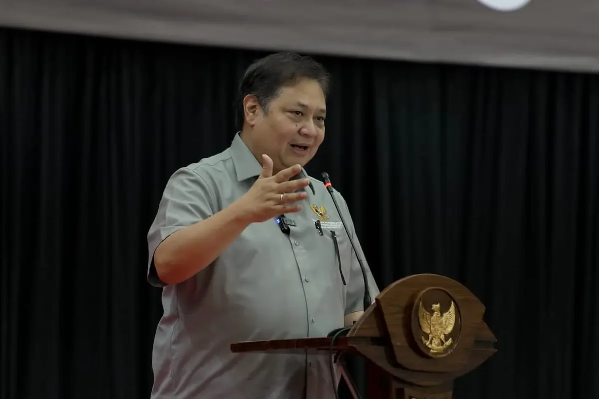 Menteri Koordinator Bidang Perekonomian Airlangga Hartarto dalam kegiatan Ekon Goes to Campus, di Bandar Lampung pada Senin (11/12/2023). (Dok Kemenko Perekonomian)