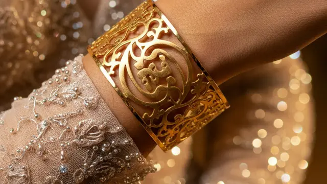 Model Gelang Emas Motif Arabic Hollow Ringan