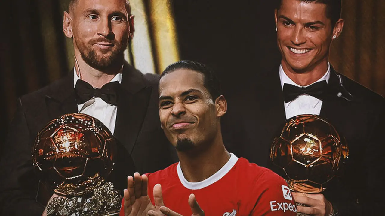 Ilustrasi - Lionel Messi, Cristiano Ronaldo, Virgil van Dijk