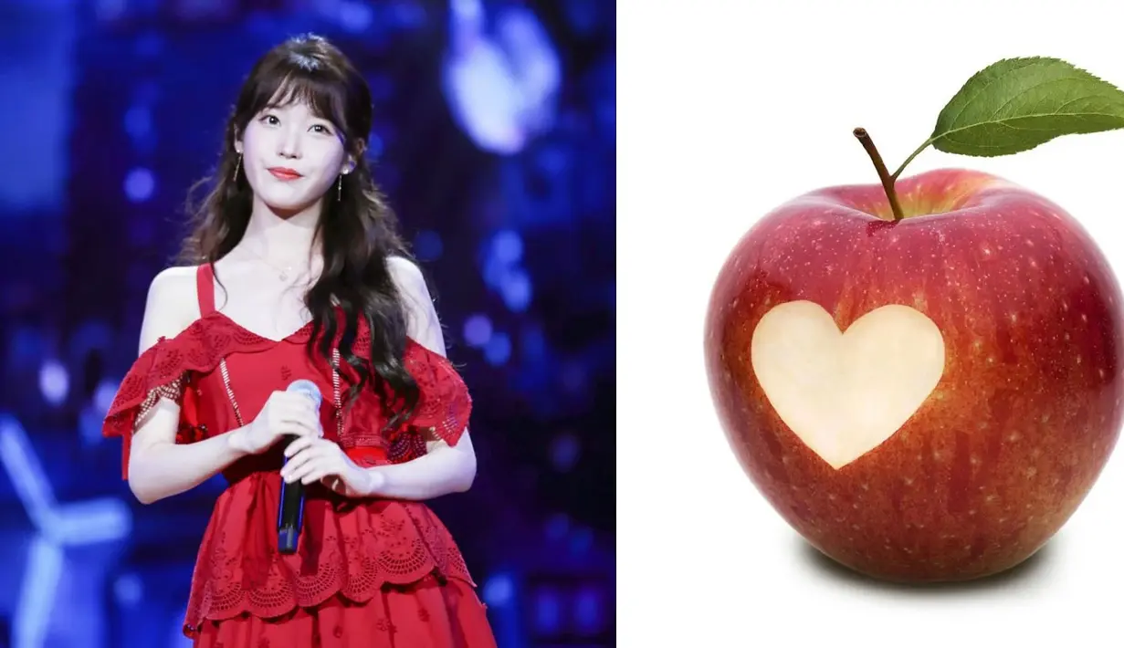 Untuk menjaga bentuk tubuhnya tetap ideal, IU pun memutuskan untuk melakukan det. Ia mengonsumsi apel setiap kali makan. (Foto: koreaboo.com)