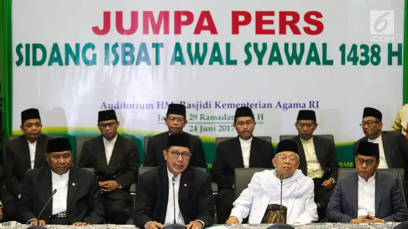 Hasil Sidang Isbat, Pemerintah Tetapkan 1 Syawal 1438 H Jatuh Hari Minggu