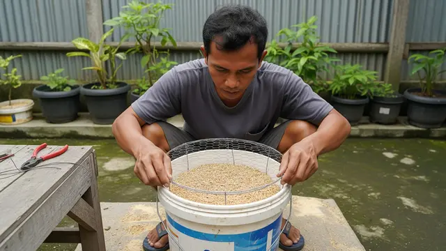 Cara Membuat Kandang Ayam Mini dari Ember Cat