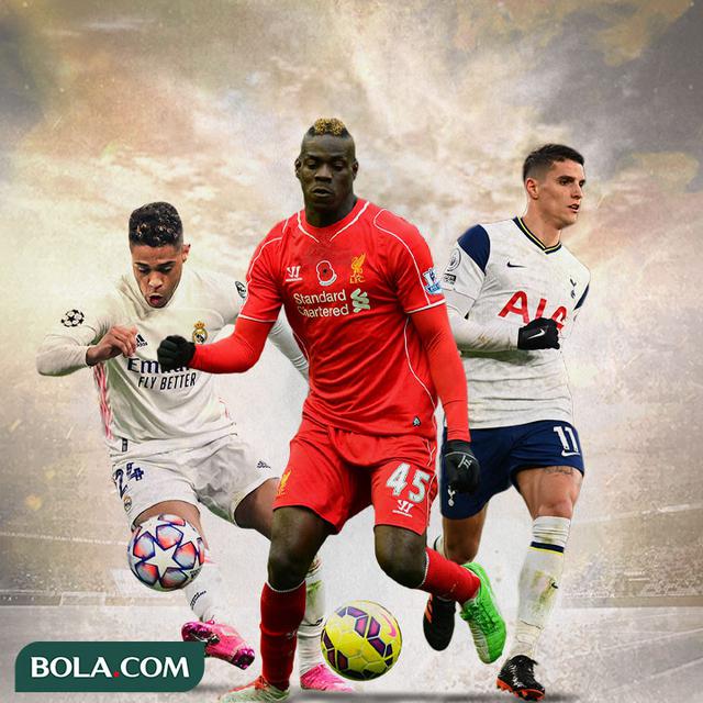 Ilustrasi - Mariano Diaz, Mario Balotelli, Erik Lamela