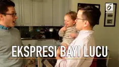 Bayi lucu ini menampilkan ekspresi lucu saat bertemu dengan kembaran ayahnya sendiri.