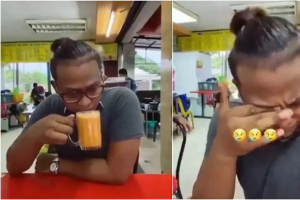Pria Ini Menangis Usai Teguk Teh Tarik Pertama Kali Usai 2 Bulan Pembatasan Sosial