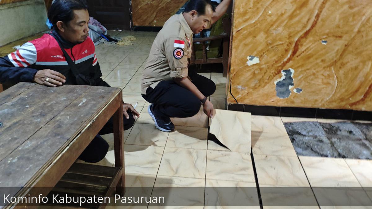 Tanah Bergerak di Purwodadi Pasuruan Bikin Puluhan Rumah Rusak, Warga Kaget Lihat Lantai Retak Diiringi Suara Keras