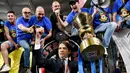 Dua gelar Coppa Italia diraih Simone Inzaghi bersama Inter Milan secara berurutan yaitu pada musim 2021/2022 dan 2022/2023. (AFP/Isabella Bonotto)
