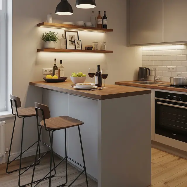 Mini Bar Dapur Minimalis (AI Generated)