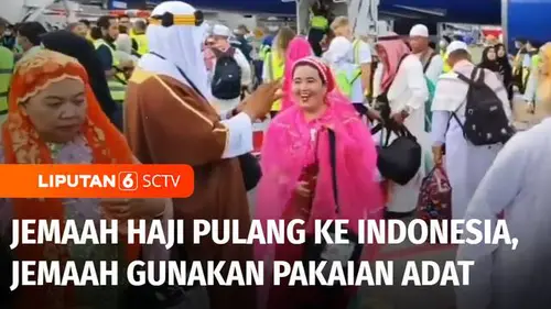 VIDEO: Jemaah Haji Pulang ke Tanah Air, Sebagian Jemaah Menggunakan Pakaian Adat