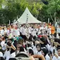 Menteri PPA I Gusti Ayu Bintang Darmawati memberikan sambutan dalam peringatan Hari Ibu ke-91 di Kompleks Gelora Bung Karno, Minggu (8/12/2019). (Liputan6.com/Ady Anugrahadi)