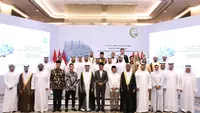 Presiden Joko Widodo atau Jokowi menghadiri peringatan Zayed Humanitarian Day yang digelar di Swis-bel Hotel, Kota Surakarta, Jawa Tengah, Senin (10/4/2023) malam. (Biro Pers Sekretariat Presiden)