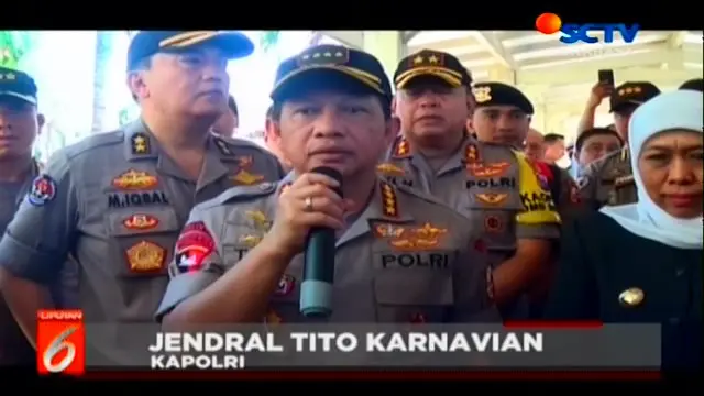 Kapolri Jenderal Tito Karnavian mengatakan telah menaikan satu tingkat pangkat dari Aiptu Agus Sumarsono. Aiptu Agus adalah korban penyerangan terduga teroris di Mapolsek Wonokromo, Surabaya.