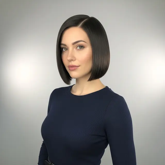 Model Rambut Wanita Pendek A Line Bob Super Rapi