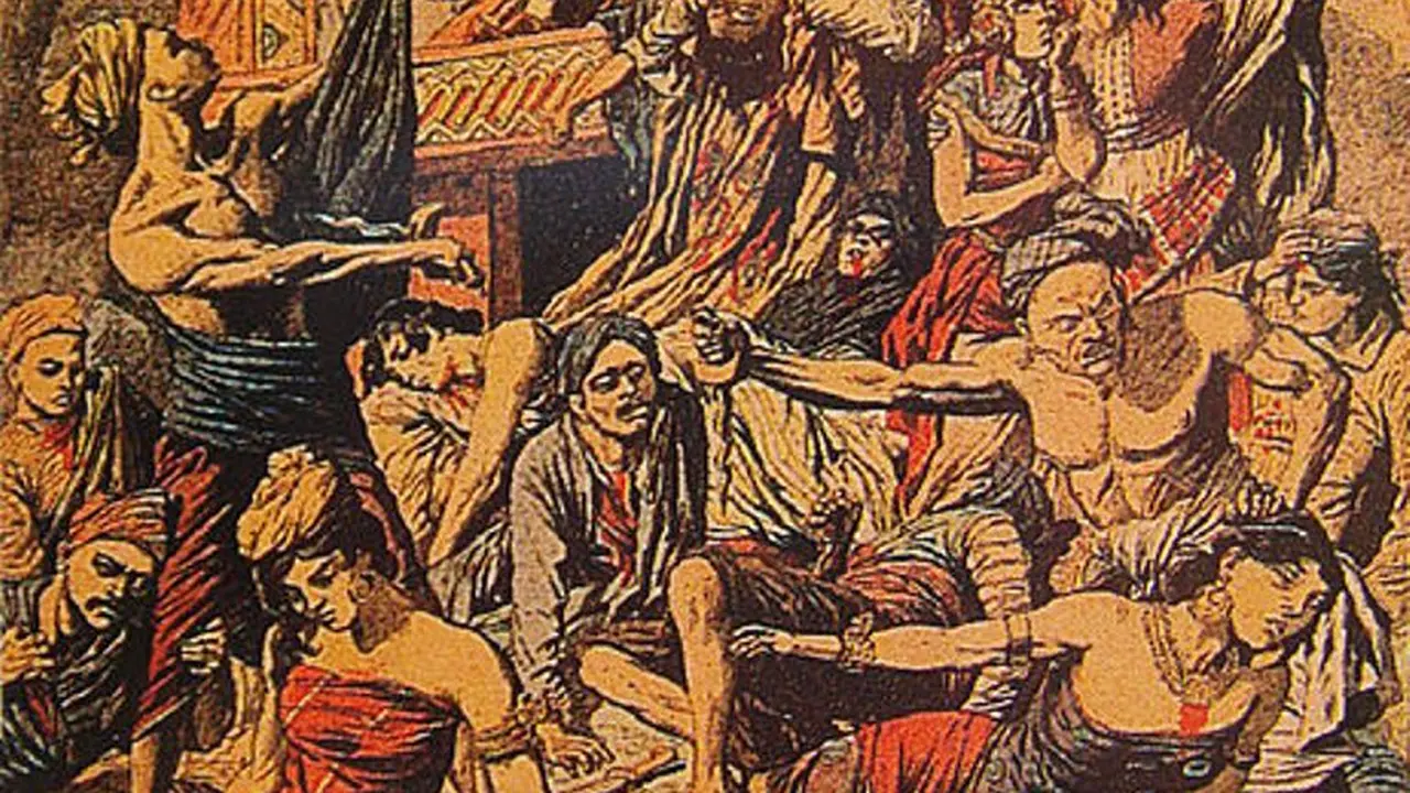 Ilustrasi perang Puputan. (Wikimedia)