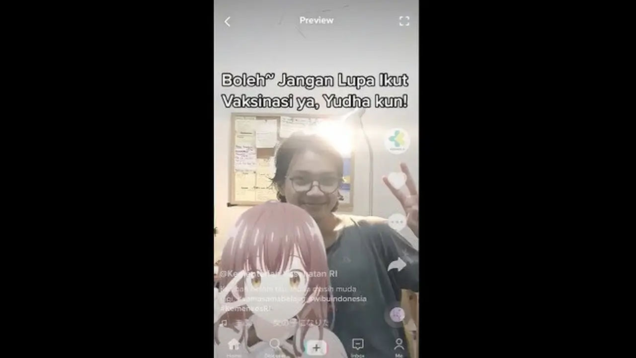 Tangkapan Layar Kampanye Vaksinasi Kemenkes menggandeng tokoh anime