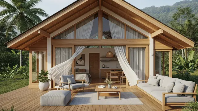 Model Rumah Kecil Bergaya Japandi Mewah Terbaru 2025/ Ilustrasi AI