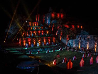 Pemandangan situs arkeologi Machu Picchu di Cusco, Peru, 1 November 2020. Benteng Inca Machu Picchu kembali dibuka pada 1 November 2020 setelah dibiarkan kosong selama hampir delapan bulan. (ERNESTO BENAVIDES/AFP)