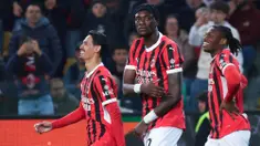 AC Milan tampil perkasa untuk menggilas tuan rumah Udinese pada lanjutan Liga Italia di Bluenergy Stadium, Sabtu (12/4/2025) dini hari WIB. (Andrea Bressanutti/LaPresse via AP)
