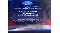 Kementerian Kesehatan meraih penghargaan dunia, The Gold Medal Winner and Rank #1 untuk layanan Call Center terbaik. (Dok Biro Komunikasi dan Pelayanan Kesehatan Kementerian Kesehatan)