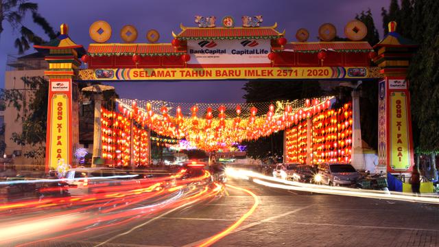 Lampion Imlek di Pasar Gede
