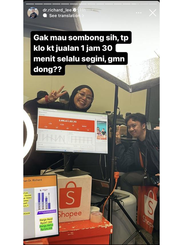 Capture Posting Instagram dr. Richard Lee.