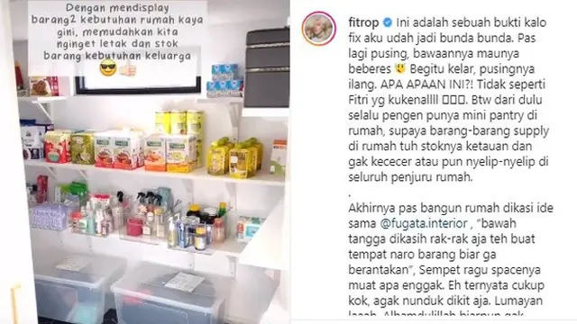 5 Potret Minimarket di Dalam Rumah Fitri Tropica, Biar Persediaan Tertata Rapi