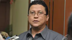 Ketua Bawaslu RI, Muhammad meminta kepada Ketua Dewan Kehormatan Penyelenggara Pemilu (DKPP), Jimly Asshiddiqie agar dijatuhi sanksi berat, Jakarta, Senin (2/9/2014) (Liputan6.com/Panji Diksana)